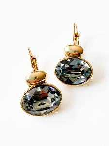 Boucles cristal gris doré