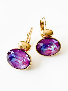 Boucles cristal violet irisé doré