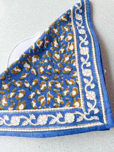 Foulard Bonheur du jour small fleurs bleu