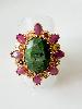 Bague pierres Nina mauve doré 