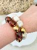 Bracelet perles ambre doré