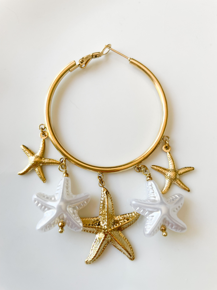Boucles créoles étoile de mer doré