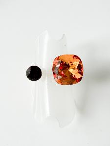 Bague cristal duo miel doré
