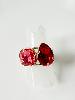 Bague cristal double framboise doré