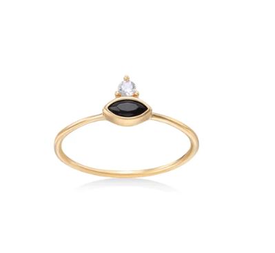 bague Cosmic noir S doré de Shlomit Ofir