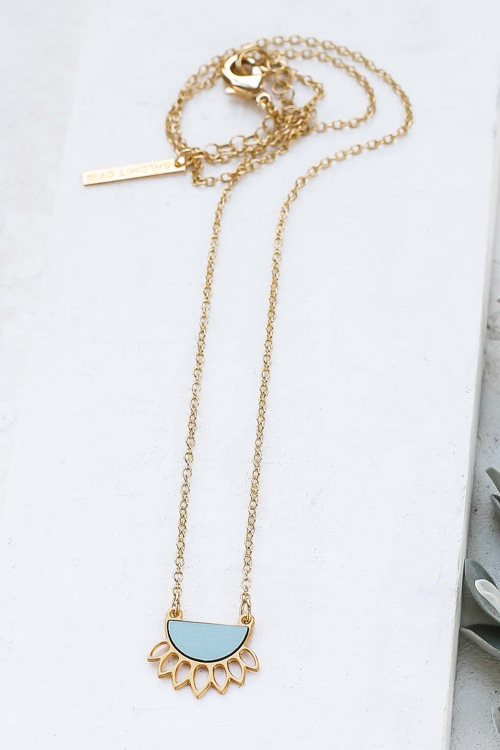 collier Sana vert océan doré de Shlomit Ofir