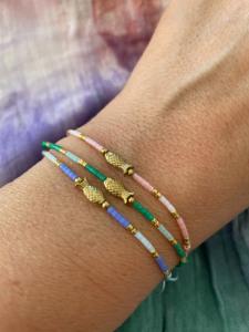 bracelet poisson bleu doré