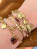Bracelet coeurs jonc doré