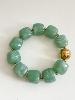 Bracelet perles vert 2 doré