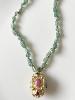 Collier pierres Jill vert doré 