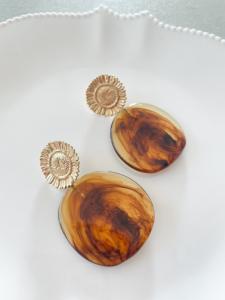 Boucles Marguerite marron doré