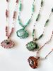Collier pierre Delhi vert doré
