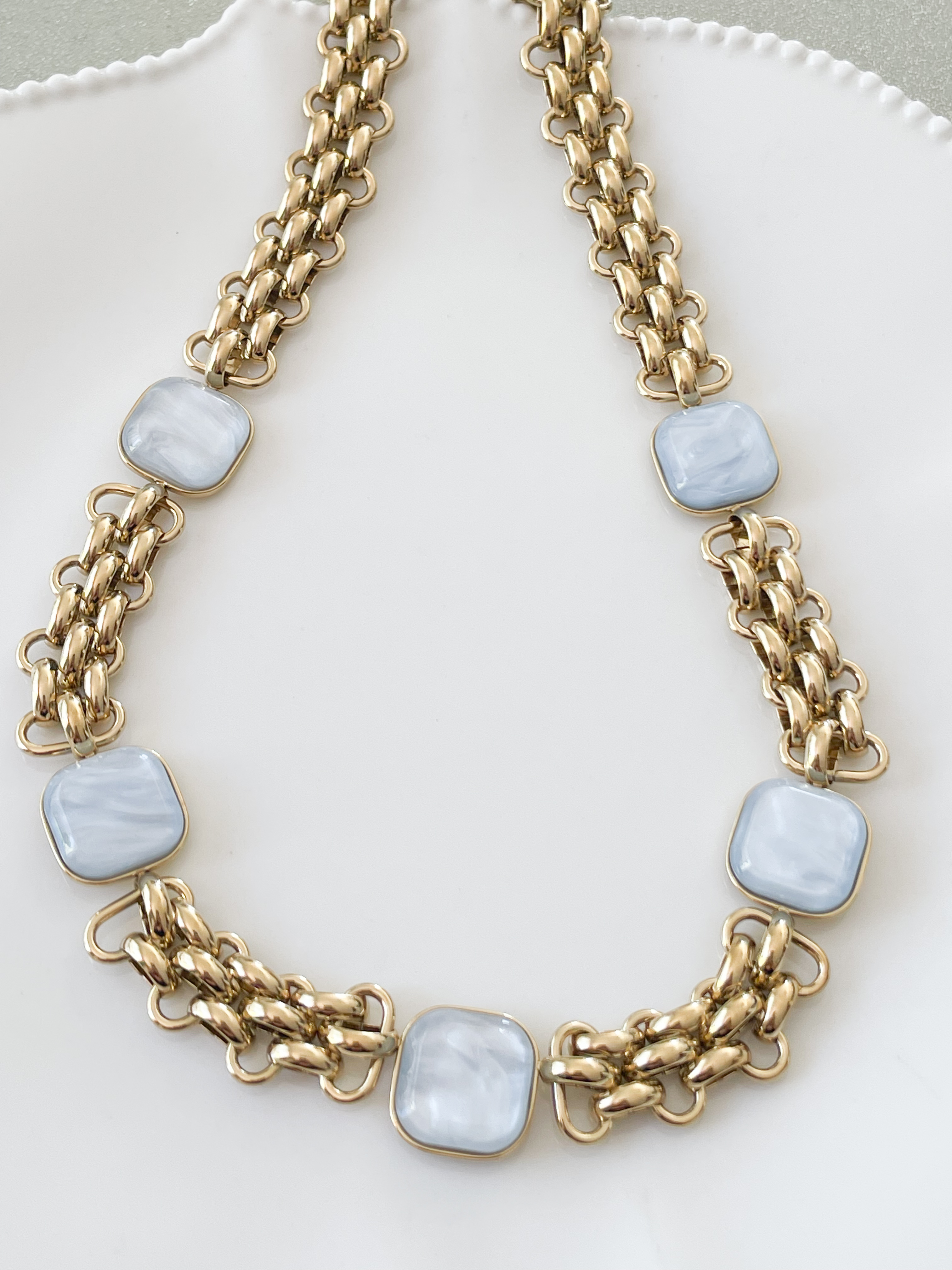 Collier Bianca bleu doré