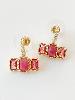 Boucles pierres Sarah rose doré 