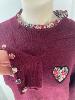 Pull liberty coeur bordeaux taille unique