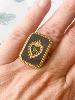 bague Aurore coeur doré réglable