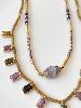 Collier pierres Sophie violet doré