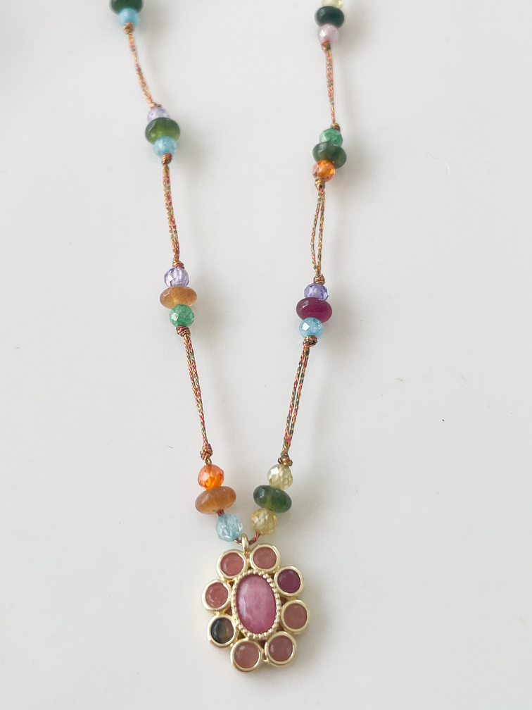 collier Lou solo pastel doré