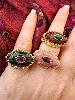bague pierres Naya prune doré 