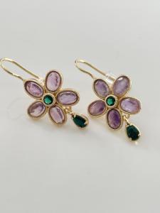 boucles pierres Jill doré