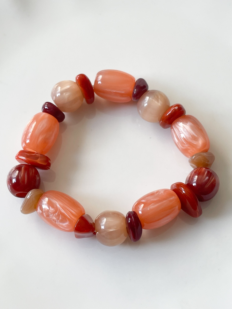 Bracelet Caroline rose brique doré