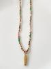collier poisson rose vert doré