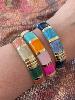 bracelet jonc Billie bleu doré