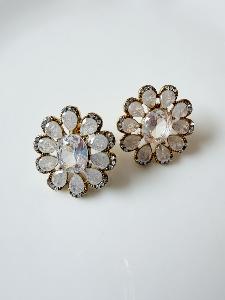 Boucles Agathe blanc doré