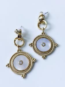 Boucles Pablo blanc doré