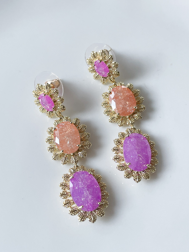 Boucles Rosalie rose doré