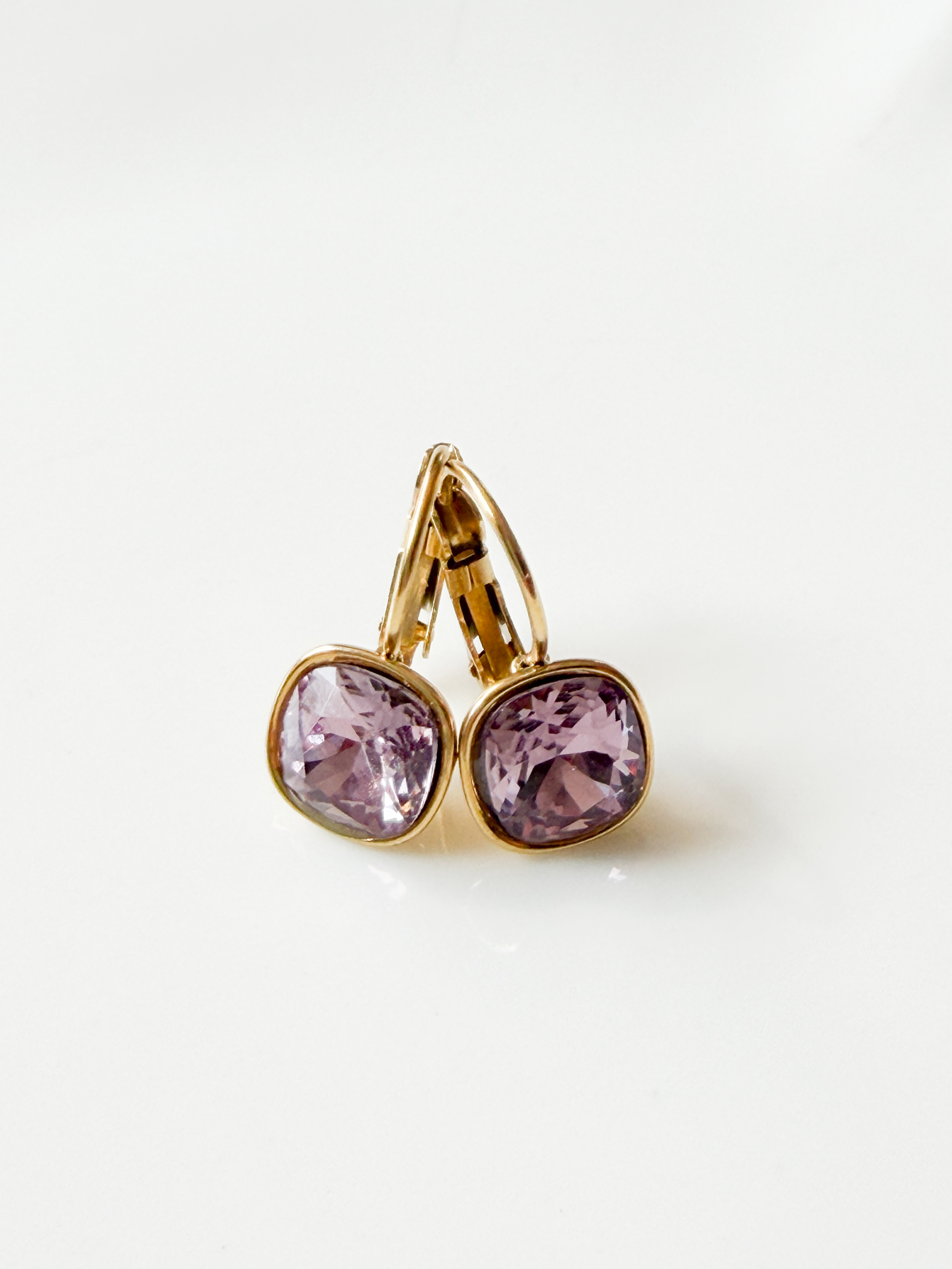 Boucles cristal bb aubergine doré