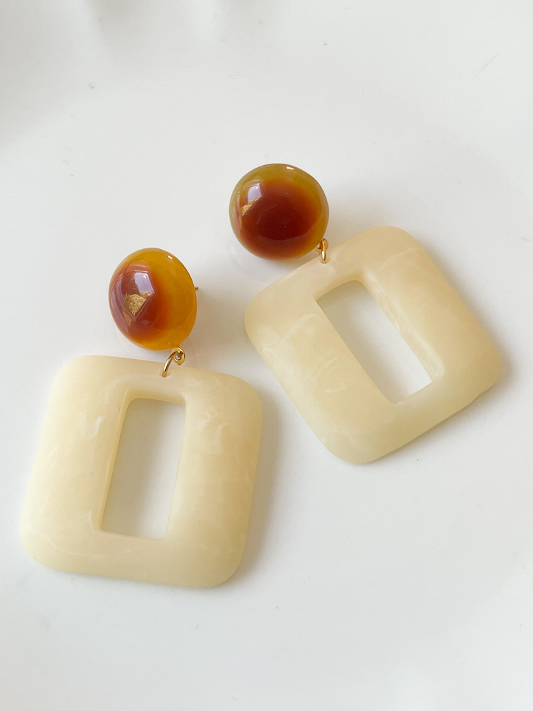 boucles Cécile beige doré