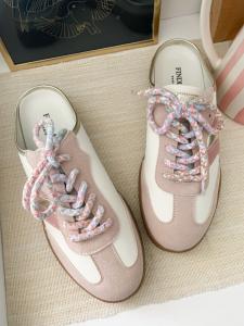 Baskets mules rose doré 38