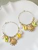 Boucles créoles soleil jaune doré