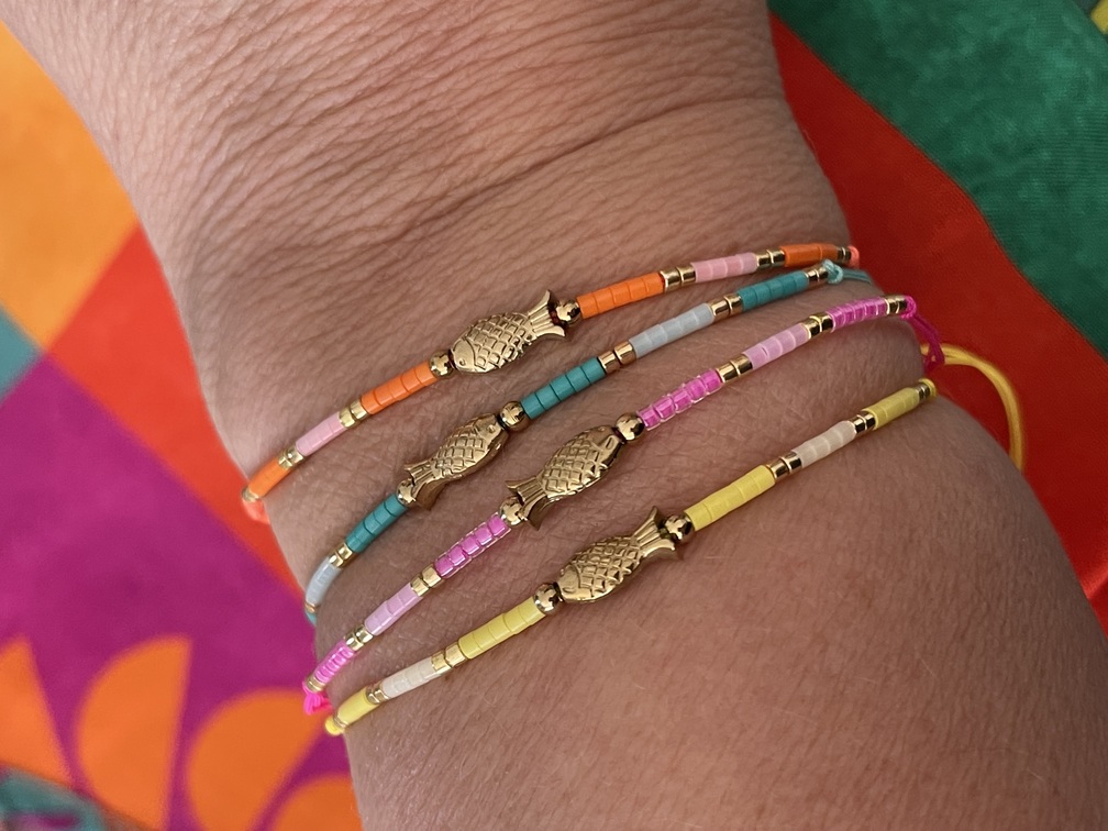 bracelet poisson turquoise doré