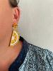 Boucles Orange perles doré