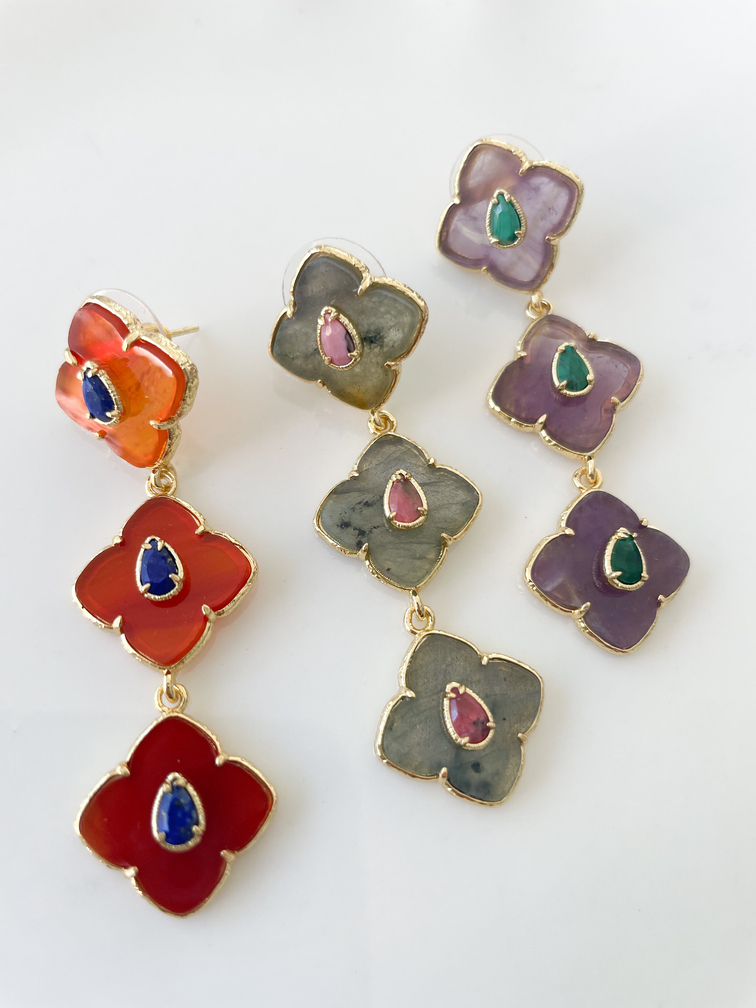 Boucles Suzanne gris doré