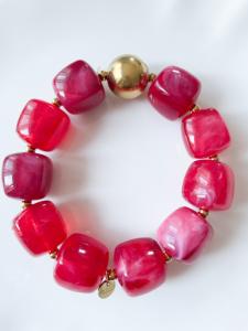 Bracelet perles rose doré