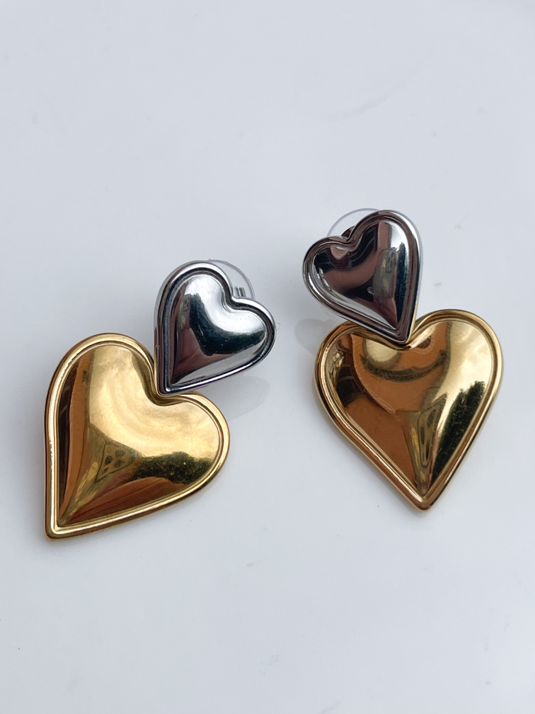 Boucles Coeur argenté doré