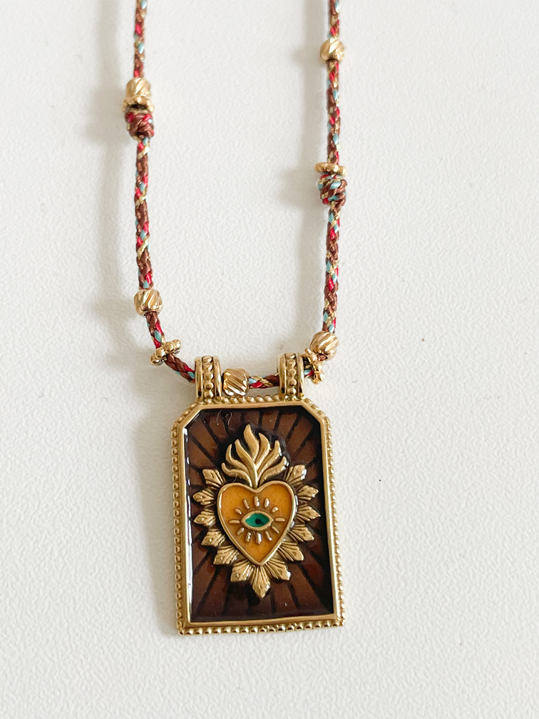 Collier Emma marron doré