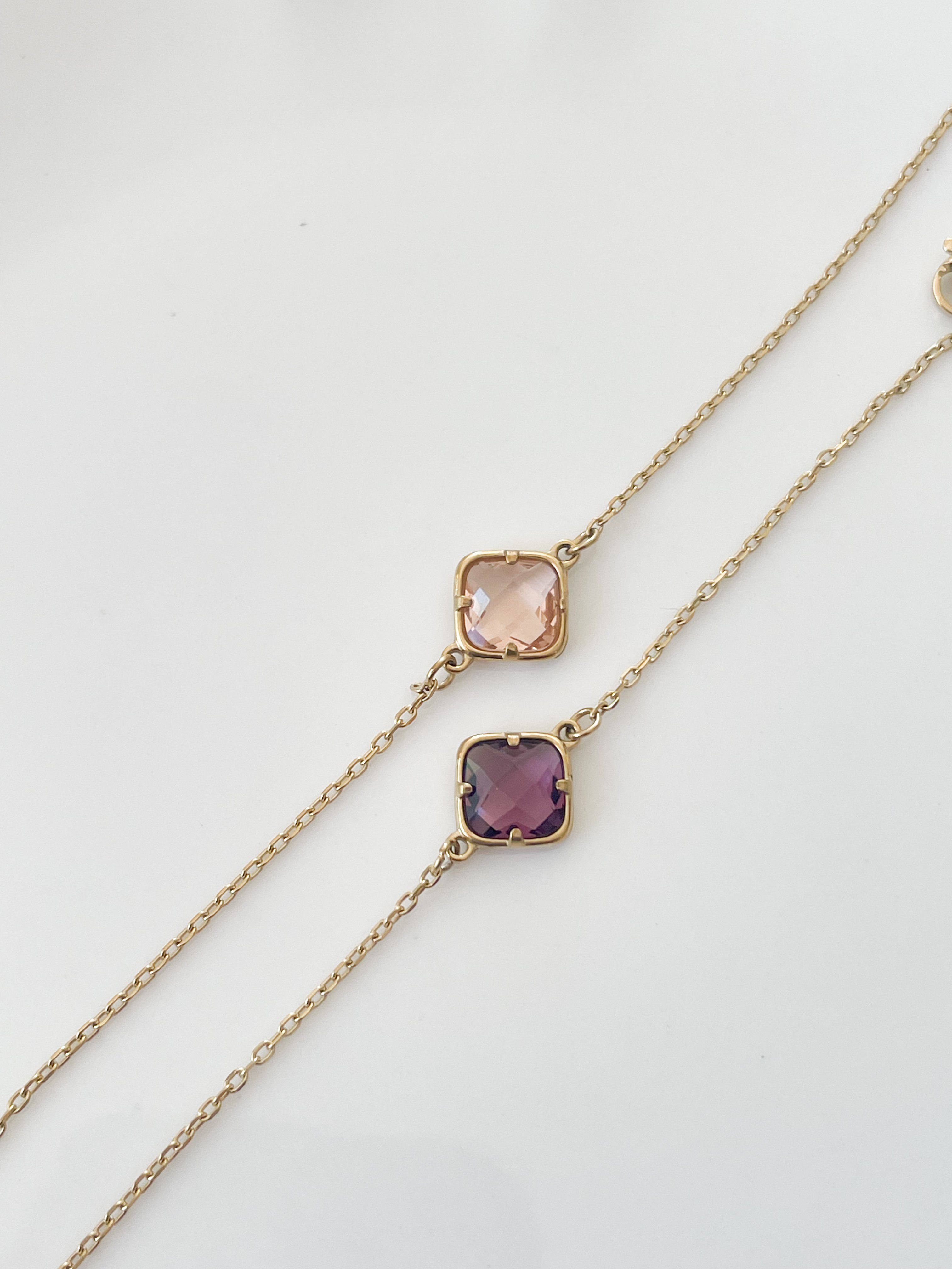 Bracelet cristal fleur violet doré