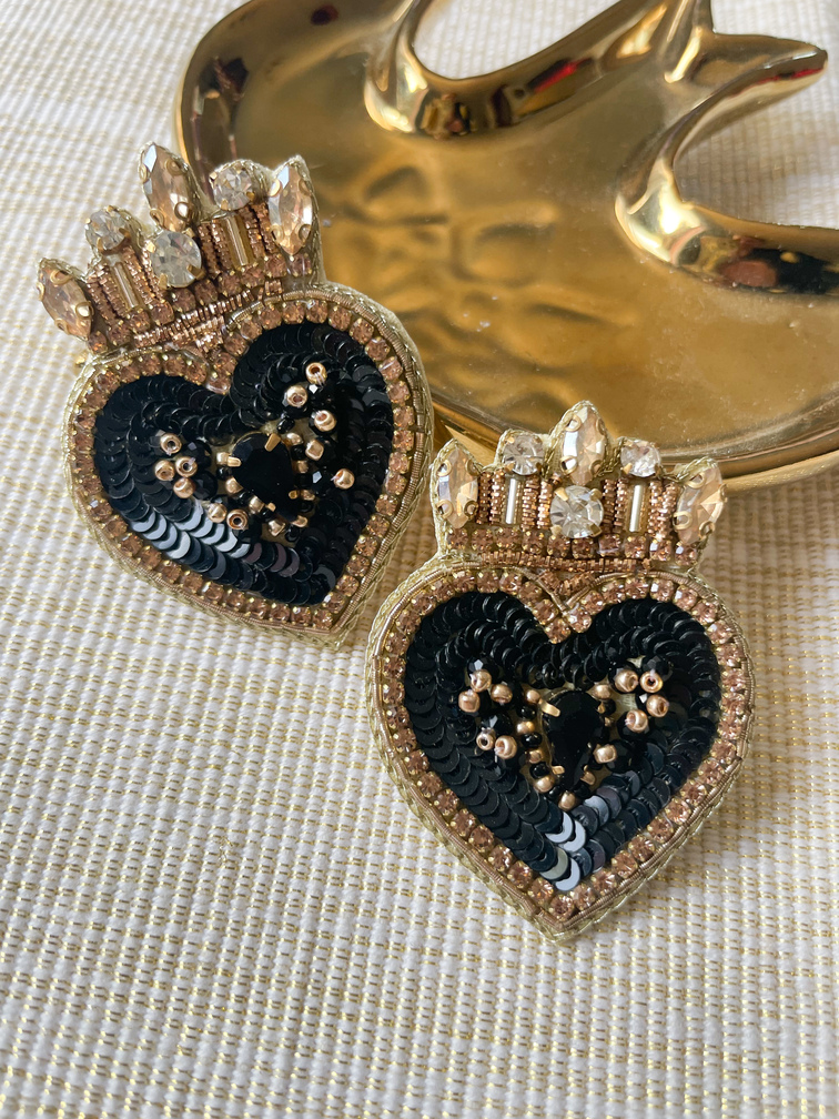 Boucles Ex voto noir de Mandalita