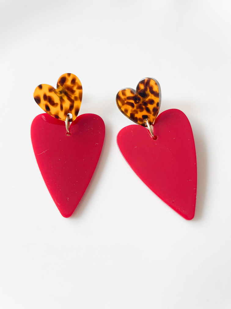 boucles  coeur rouge graou