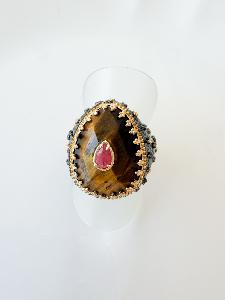 Bague Betty marron doré