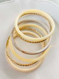 bracelets 6 rangs jaune doré du Live