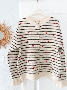 Gilet Maison Onado beige marron coeur 36 44
