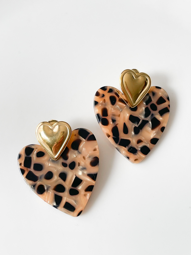 Boucles coeur graou doré 