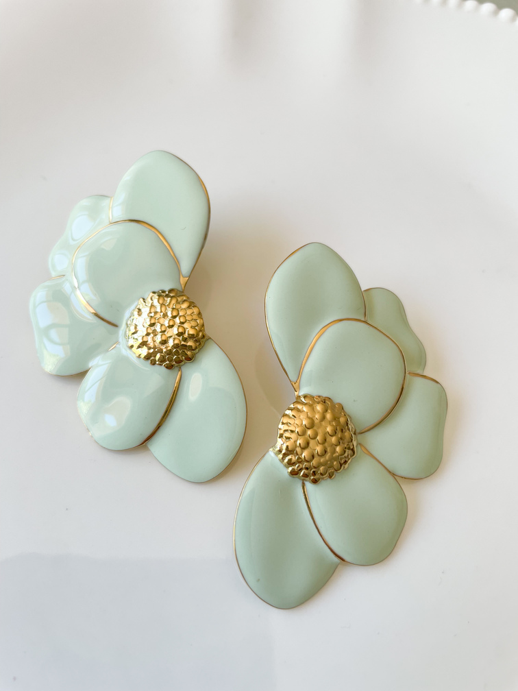 boucles Emma vert doré