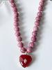 Collier pierres coeur rose doré