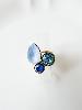 Bague cristal goutte bleu ciel doré